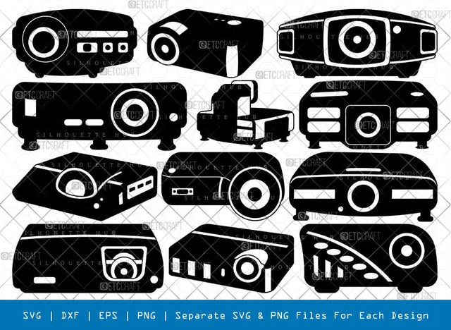 Multimedia Projector Silhouette, Projector SVG, Projector Machine Svg, Electrical Device Svg, Projector Bundle, SB00957 SVG ETC Craft 