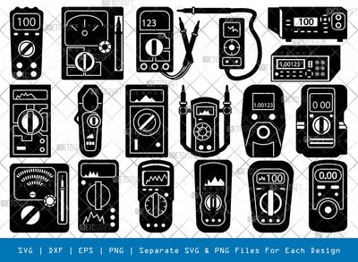 Multimeter Silhouette, Multimeter SVG, Ammeter Svg, Voltmeter Svg, Digital Multimeter Svg, Multimeter Bundle, SB00924 SVG ETC Craft 