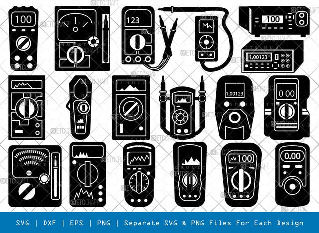 Multimeter Silhouette, Multimeter SVG, Ammeter Svg, Voltmeter Svg, Digital Multimeter Svg, Multimeter Bundle, SB00924 SVG ETC Craft 