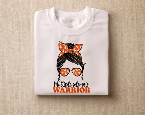 Multiple Sclerosis Warrior SVG, PNG, Multiple sclerosis Messy Bun SVG SVG HappyDesignStudio 