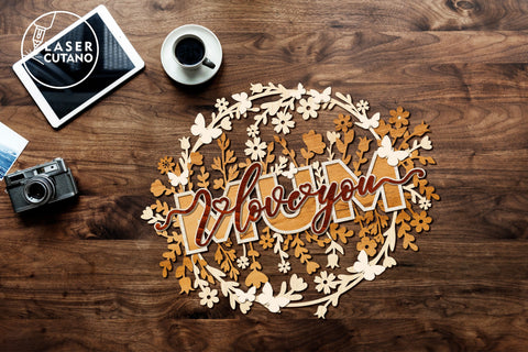 MUM Multilayer Cut Template Gift for Mother Mother's Day SVG LaserCutano 