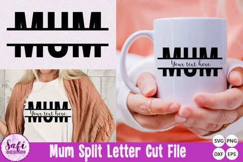 Mum Split Letter SVG Cut File | Mother's Day SVG SVG Safi Design 