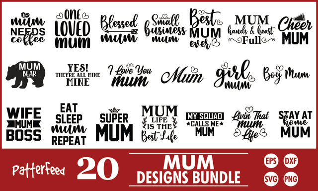 Mum SVG Designs Bundle SVG PatternFeed8 