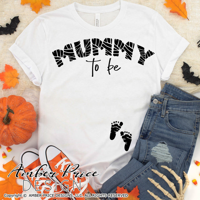 Mummy to be SVG | Halloween Pregnancy SVG PNG DXF SVG Amber Price Design 