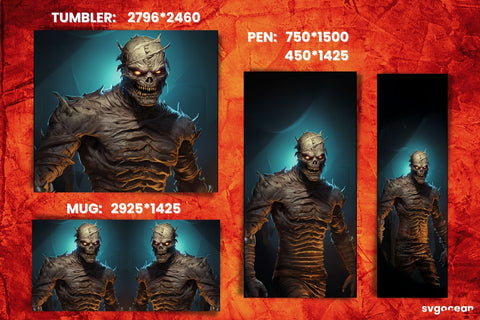 Mummy-werewolf Wrap Bundle | Tumbler | Mug | Pen Sublimation SvgOcean 