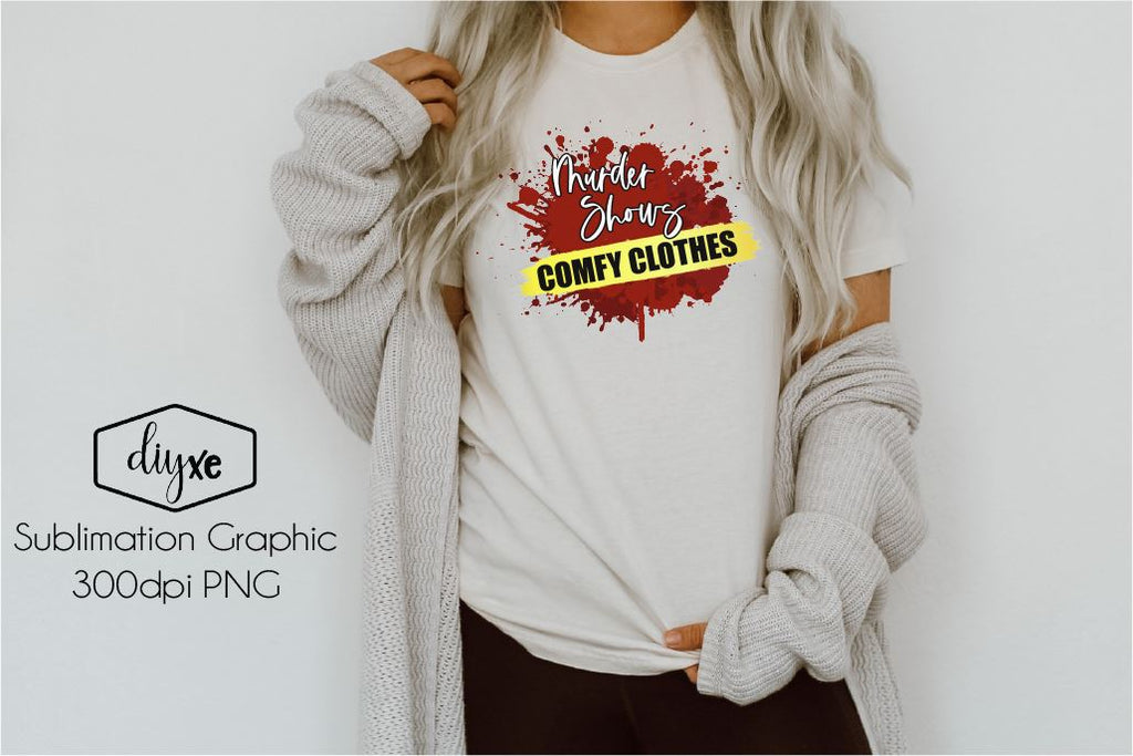 Shop Murder Shows and Comfy Clothes Crime Graphic Tee