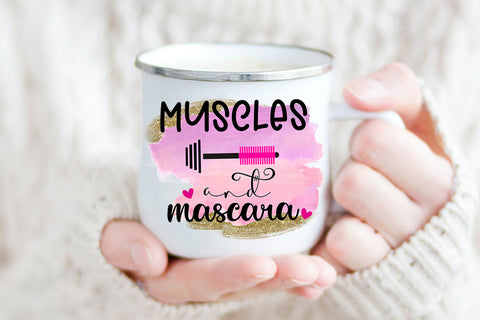 Muscles and Mascara Girl Sublimation Design Sublimation Happy Printables Club 