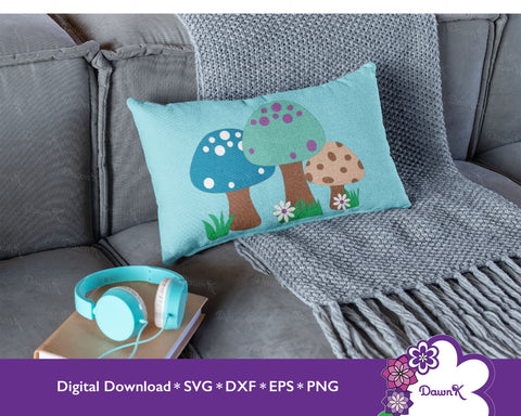 Mushroom and Flower Bundle - Five Whimsical SVG Designs SVG DawnKDesigns 