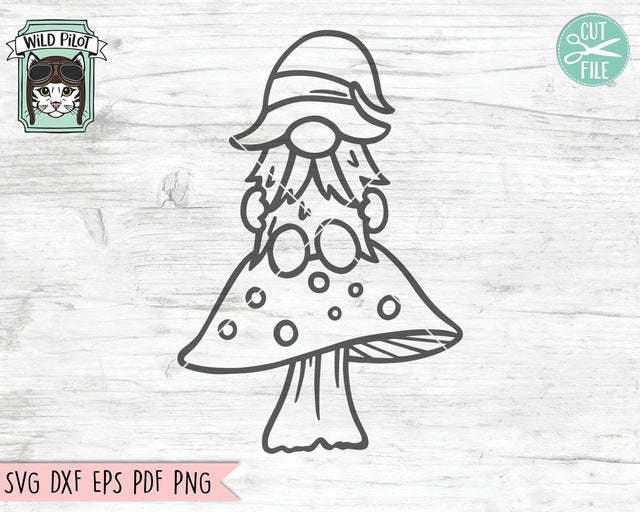 Mushroom Gnome SVG File, Gnome SVG File, Mushroom SVG File, Gnome Cut File, Mushroom Cut File, Gnome Clipart, Gnome Vector, Gnome png SVG Wild Pilot 