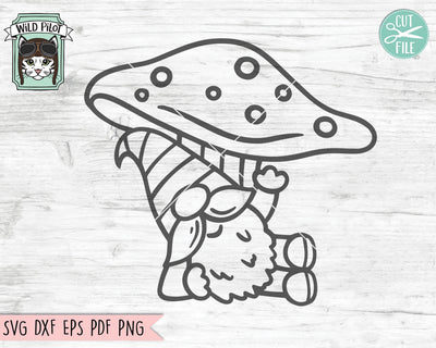 Mushroom Gnome SVG File, Gnome SVG File, Mushroom SVG File, Gnome Cut File, Mushroom Cut File, Gnome Clipart, Gnome Vector, Gnome png SVG Wild Pilot 