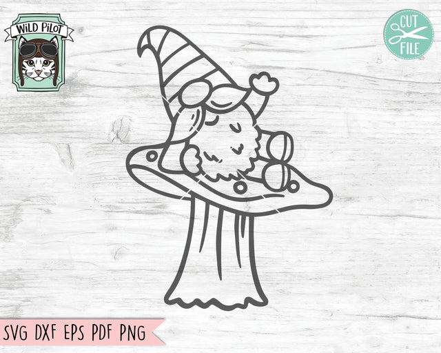 Mushroom Gnome SVG File, Gnome SVG File, Mushroom SVG File, Gnome Cut File, Mushroom Cut File, Gnome Clipart, Gnome Vector, Gnome png SVG Wild Pilot 