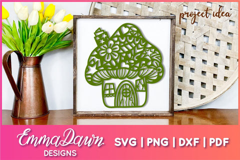 Mushroom House SVG Bundle SVG Emma Dawn Designs 