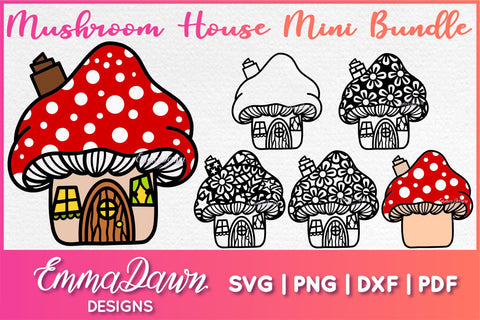 Mushroom House SVG Bundle SVG Emma Dawn Designs 