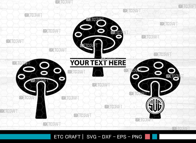 Mushroom Icons Monogram, Mushroom Svg, Fungi Svg, Mushrooms, Cute Mushrooms, Mushroom Monogram, Icon Monogram, Svg Cut File, Dxf, Eps, Png, SVG ETC Craft 