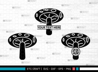 Mushroom Icons Monogram, Mushroom Svg, Fungi Svg, Mushrooms, Cute Mushrooms, Mushroom Monogram, Icon Monogram, Svg Cut File, Dxf, Eps, Png, SVG ETC Craft 
