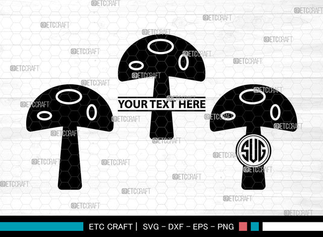 Mushroom Icons Monogram, Mushroom Svg, Fungi Svg, Mushrooms, Cute Mushrooms, Mushroom Monogram, Icon Monogram, Svg Cut File, Dxf, Eps, Png, SVG ETC Craft 