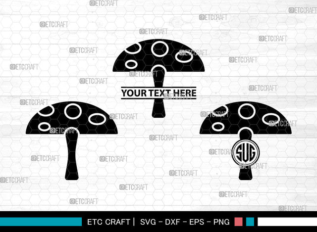 Mushroom Icons Monogram, Mushroom Svg, Fungi Svg, Mushrooms, Cute Mushrooms, Mushroom Monogram, Icon Monogram, Svg Cut File, Dxf, Eps, Png, SVG ETC Craft 