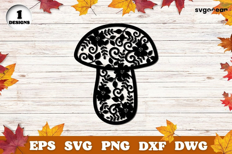 Mushroom Mandala | Mandala | Silhouettes Cut Files SVG SvgOcean 