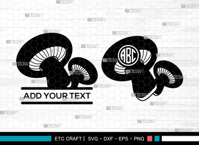 Mushroom Monogram SVG, Circle Monogram Svg, Witchy Mushrooms Svg, Fungus Svg, Champignon Svg, Mushroom Icon Svg, Mushroom SVG ETC Craft 