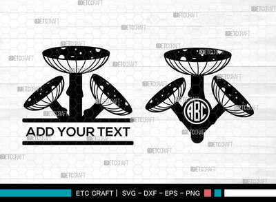 Mushroom Monogram SVG, Circle Monogram Svg, Witchy Mushrooms Svg, Fungus Svg, Champignon Svg, Mushroom Icon Svg, Mushroom SVG ETC Craft 