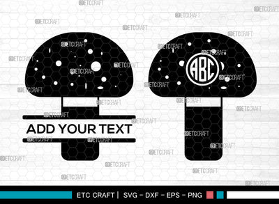 Mushroom Monogram SVG, Circle Monogram Svg, Witchy Mushrooms Svg, Fungus Svg, Champignon Svg, Mushroom Icon Svg, Mushroom SVG ETC Craft 