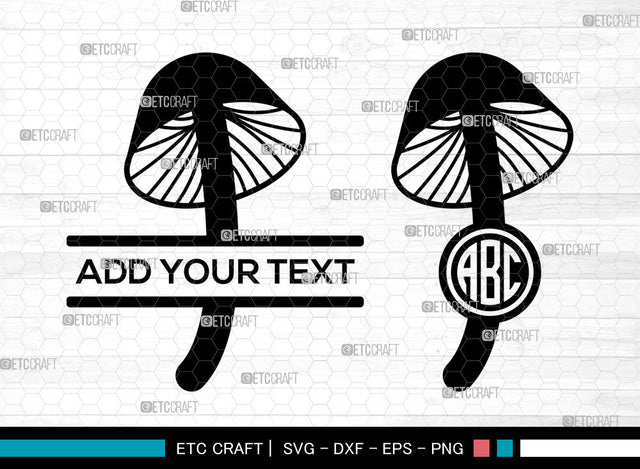 Mushroom Monogram SVG, Circle Monogram Svg, Witchy Mushrooms Svg, Fungus Svg, Champignon Svg, Mushroom Icon Svg, Mushroom SVG ETC Craft 