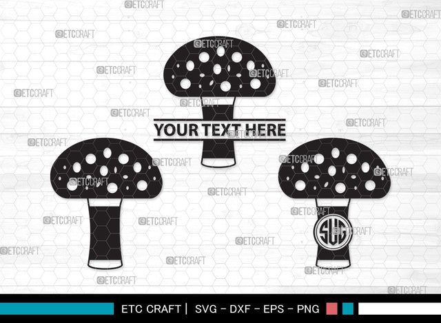 Mushroom Monogram SVG | Fungus Svg | Fungi Svg | Shrooms Svg | Mushroom Clipart SVG ETC Craft 