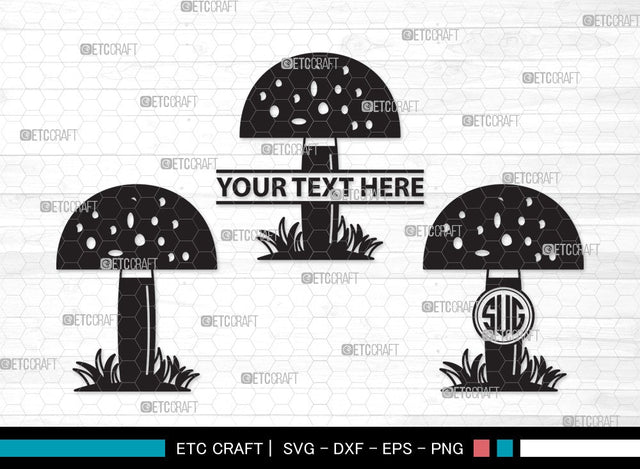 Mushroom Monogram SVG | Fungus Svg | Fungi Svg | Shrooms Svg | Mushroom Clipart SVG ETC Craft 