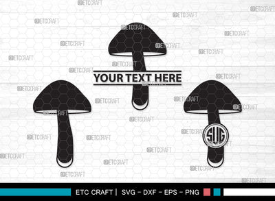 Mushroom Monogram SVG | Fungus Svg | Fungi Svg | Shrooms Svg | Mushroom Clipart SVG ETC Craft 