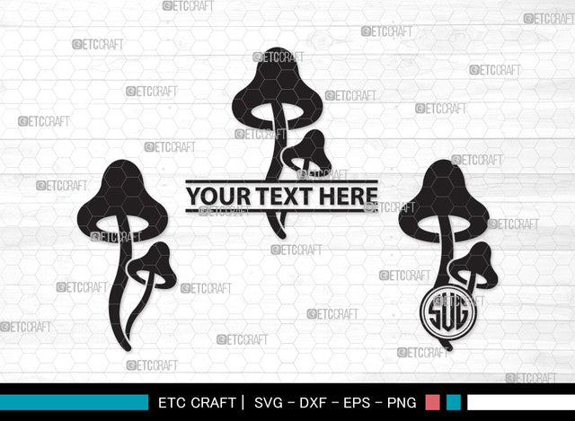 Mushroom Monogram SVG | Fungus Svg | Fungi Svg | Shrooms Svg | Mushroom Clipart SVG ETC Craft 