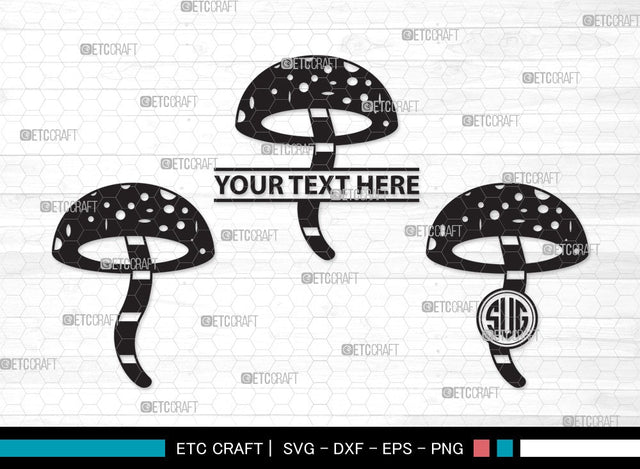Mushroom Monogram SVG | Fungus Svg | Fungi Svg | Shrooms Svg | Mushroom Clipart SVG ETC Craft 