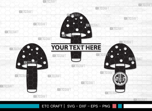 Mushroom Monogram SVG | Fungus Svg | Fungi Svg | Shrooms Svg | Mushroom Clipart SVG ETC Craft 