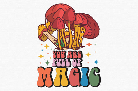 Mushroom Retro Hippie Sublimation SVG designartist 