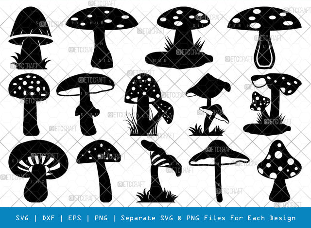 Mushroom SVG Cut Files | Mushroom Silhouette | Fungus Svg | Fungi Svg | Shrooms Svg | Oyster Mushroom Svg | Mushroom Bundle SVG ETC Craft 