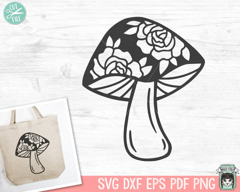 Mushroom SVG, Mushroom Cut File, Mushroom Clipart, Mushroom Vector, Mushroom png, Floral Mushroom svg, Mushroom DXF, Flower Mushroom svg SVG Wild Pilot 