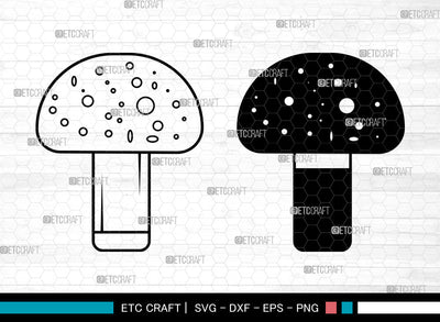 Mushroom SVG, Witchy Mushrooms Svg, Fungus Svg, Champignon Svg, Mushroom Icon Svg, Mushroom SVG ETC Craft 