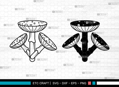 Mushroom SVG, Witchy Mushrooms Svg, Fungus Svg, Champignon Svg, Mushroom Icon Svg, Mushroom SVG ETC Craft 