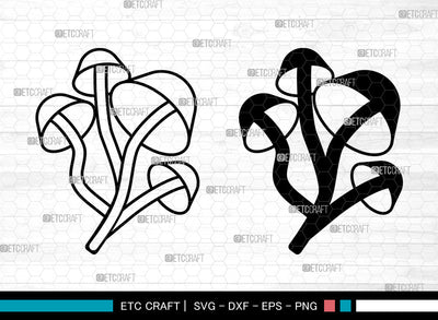 Mushroom SVG, Witchy Mushrooms Svg, Fungus Svg, Champignon Svg, Mushroom Icon Svg, Mushroom SVG ETC Craft 