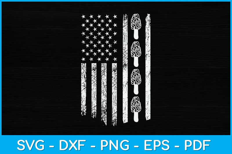 Mushroom USA Flag Morel Hunting Svg Design SVG artprintfile 