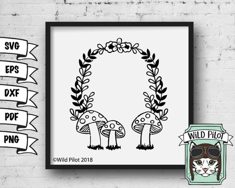 Mushroom Wreath SVG Cut File SVG Wild Pilot 