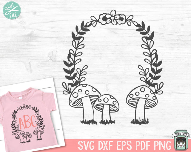 Mushroom Wreath SVG Cut File SVG Wild Pilot 