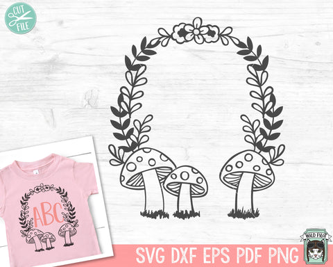 Mushroom Wreath SVG Cut File SVG Wild Pilot 