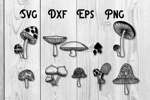 mushrooms hand drawn svg cut file SVG dadan_pm 