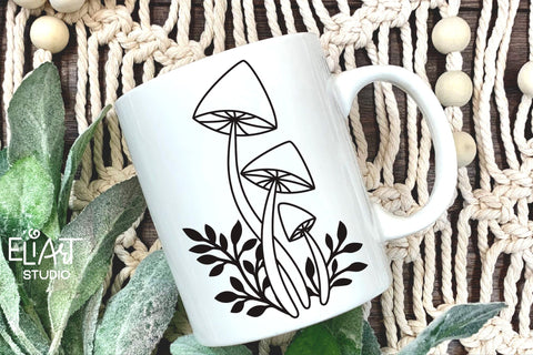 Mushrooms SVG Design, Mystical Mushroom Illustration PNG. SVG Elinorka 