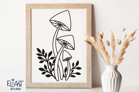 Mushrooms SVG Design, Mystical Mushroom Illustration PNG. SVG Elinorka 