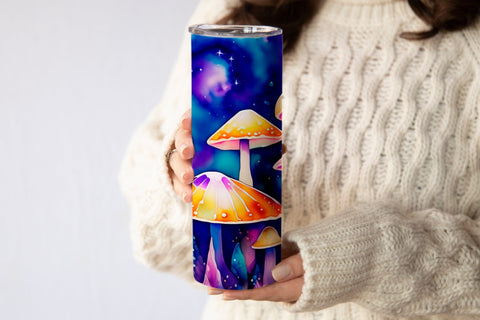 Mushrooms tumbler | Mystical mushrooms PNG Sublimation Svetana Studio 