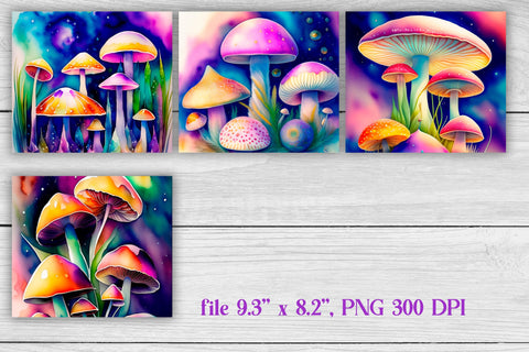 Mushrooms tumbler | Mystical mushrooms PNG Sublimation Svetana Studio 