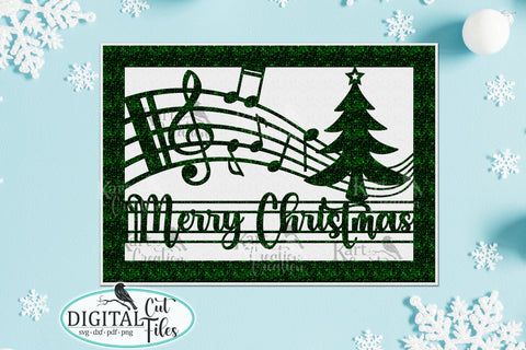 Music Christmas card svg Cricut Joy Maker Explore Air Laser cut SVG kartcreationii 