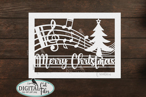 Music Christmas card svg Cricut Joy Maker Explore Air Laser cut SVG kartcreationii 