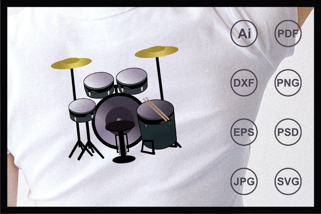 Music drum set design illustration SVG Leamsign Studio 